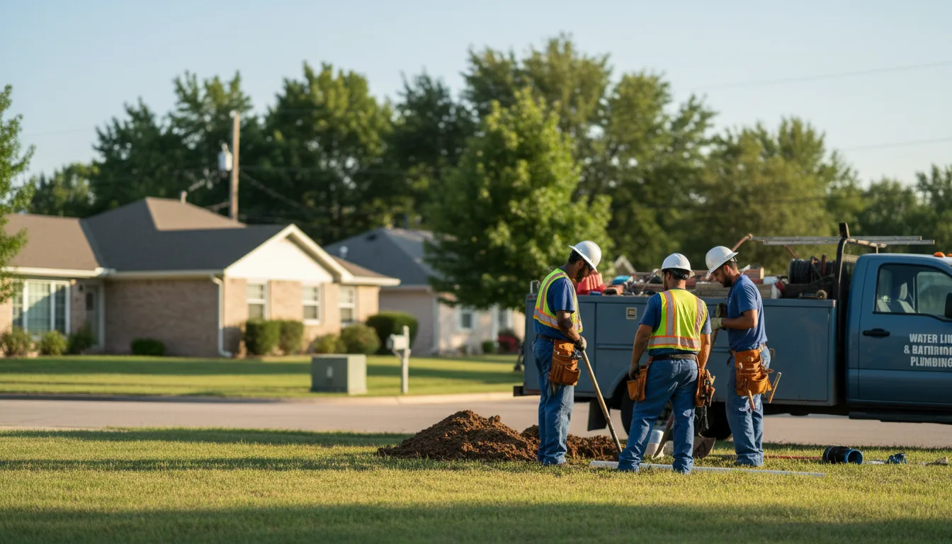 Residential water line and bathroom plumbing service in Bowbells, ND